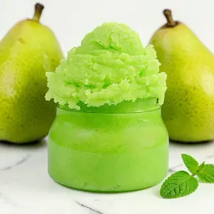 CitrisSan Fresh Pear Scented Foaming Sugar Scrub, Organic Aloe-Infused Moisturizing Exfoliating Cleanser for Smooth Glowing Skin – Beauty & Body Care Skin Care Cosmetic