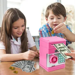 Code Lock Electronic ATM Money Saving Box - Coin & Cash Piggy Bank Toy for 3-12 Years Old Kids, Safe Paper Bill & Metal Coin Storage Device, Portable Household Educational Present with Exclusive Protective Packaging