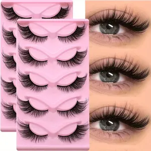 10Pairs/2Pack Cat Eyelashes Faux Mink Fox Eyelash Winged Fluffy Fake Lashes Maquiagem Natural Long Faux Cils Makeup Cosmetic