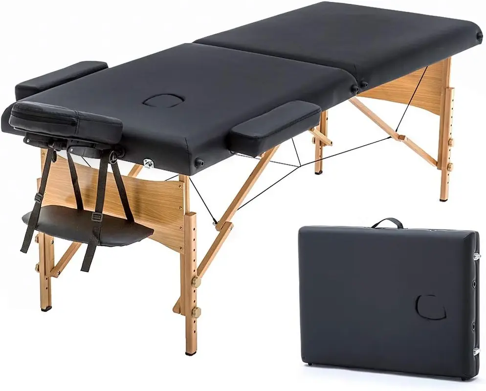Bestmassage Massage Bed Portable Massage Table 24 Inch Wide Lash Bed Height Adjustable 2 Folding Spa Table with Non-Woven Bag for Spa Footmassage Facial Carespa Tattoo BestMassage