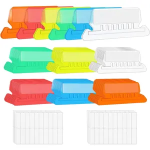 File Folder Tabs, 60+120 Sets Multicolor Hanging Folder Tabs With Inserts, 2 Inch Clear Plastic for Quick Identification