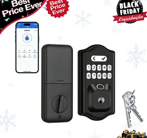 Entry Door Fingerprint Door with App Control SmartDeadbolt for Front Doors biometric smart lock deadbolt Anti-Theft Fingerprint Door Lock handle security coupler one-touch keyless electronic child safety childproof reinforcement lock knob door knob bottle