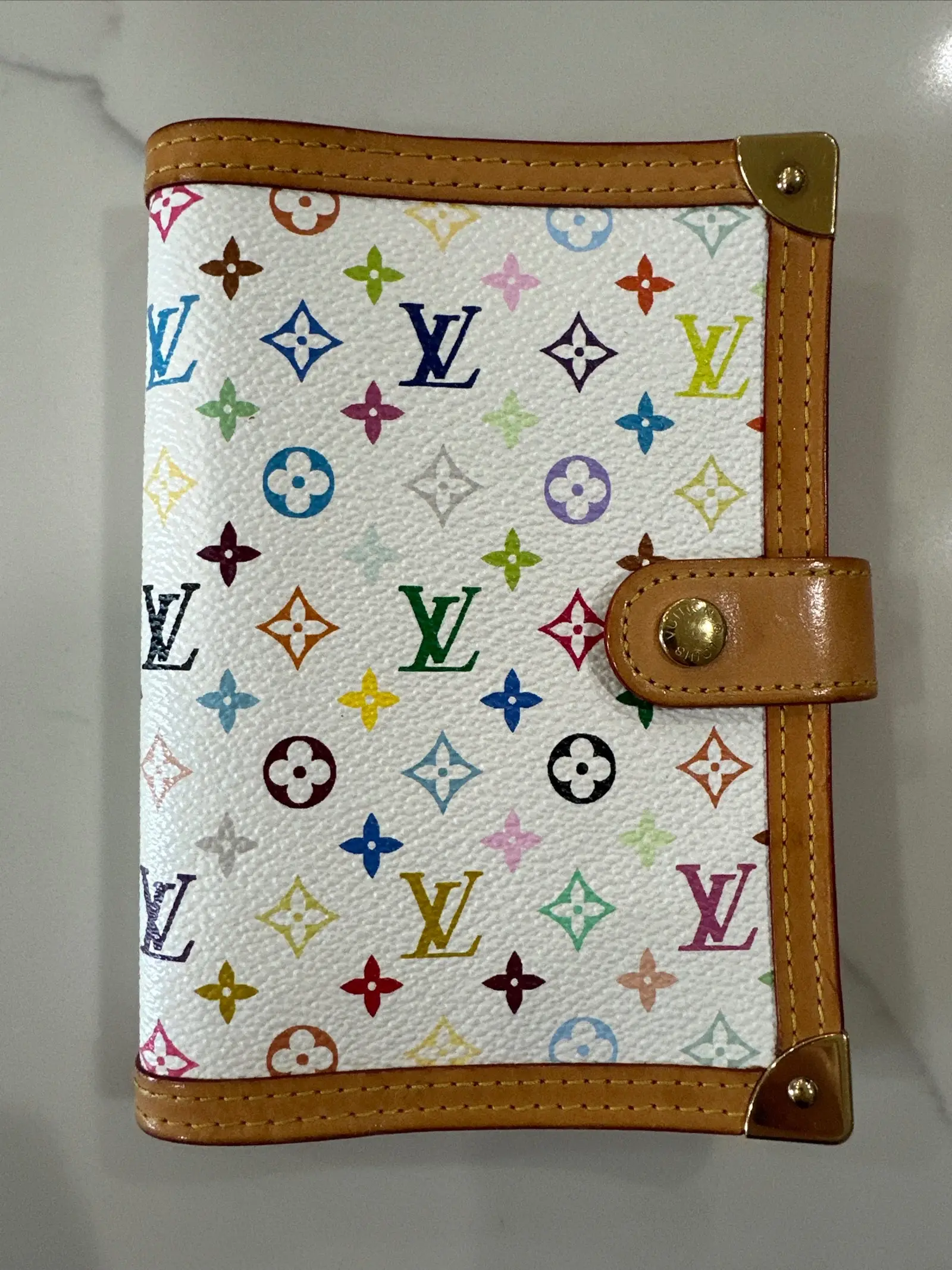 Pre-owned Louis Vuitton leather small leather goods MULTICOLOR AGENDA PM HANDBOOK COVER