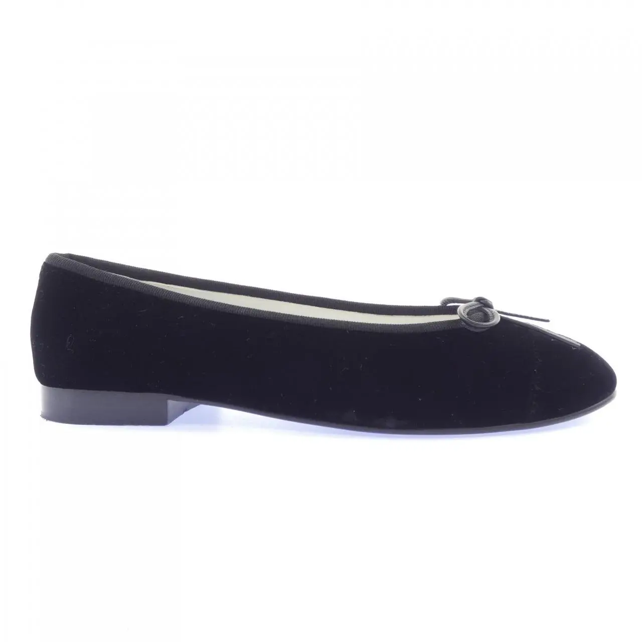 Pre-owned CHANEL Velvet Small Leather Goods Ballerina Flats