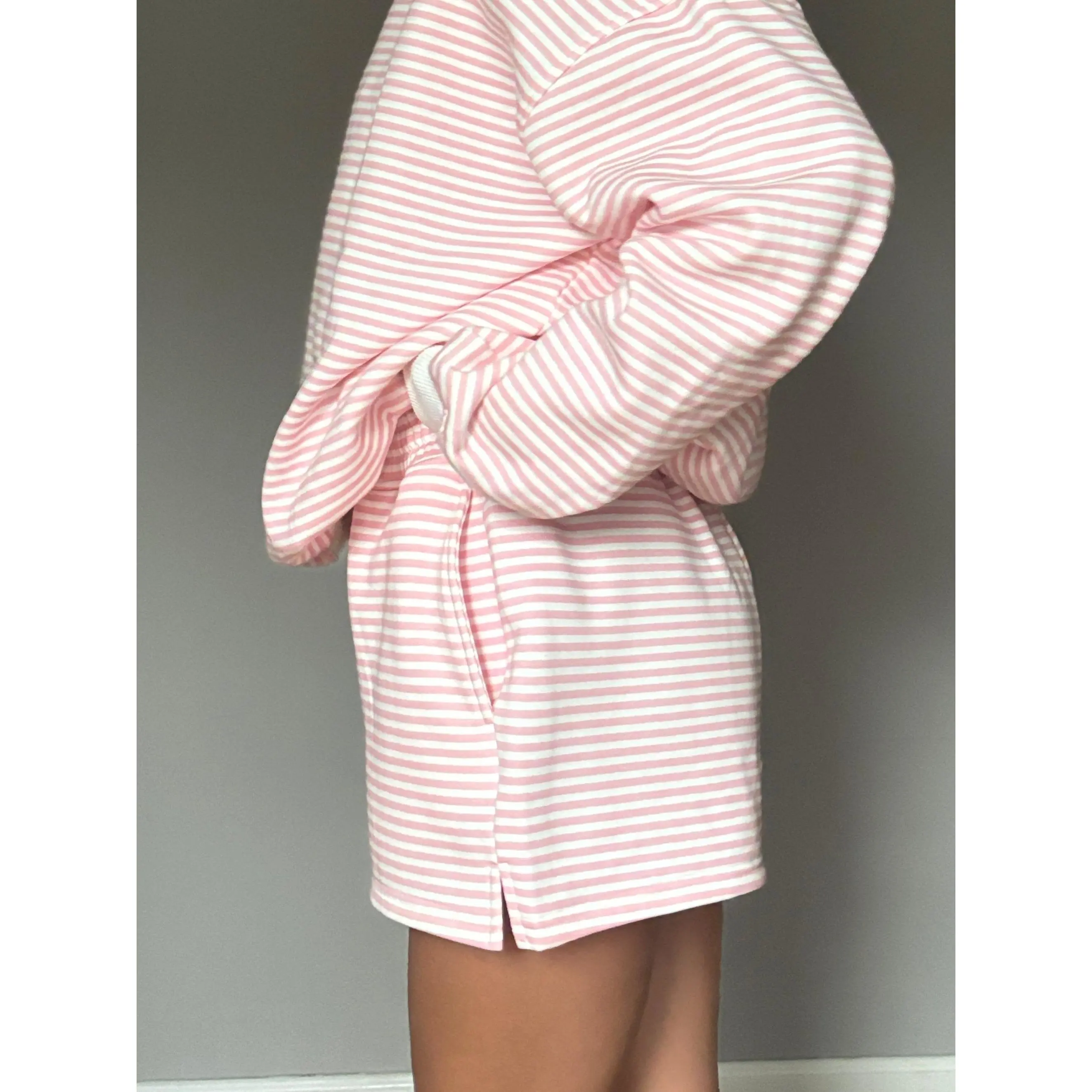 Light Pink and White Big Striped Shorts