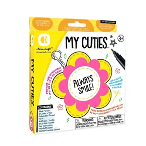 Creative Craft Sewing Kit. DIY. Make Your Own Flower Charm. Flower Sewing Instruction Cartoon Cotton