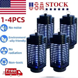 High Power Mosquito Killer 15W UV Light Physical Insect Trap No Chemicals Safe for Kids Pets, Indoor Outdoor Use with Hook & Removable Tray 2/4PCS Value Pack