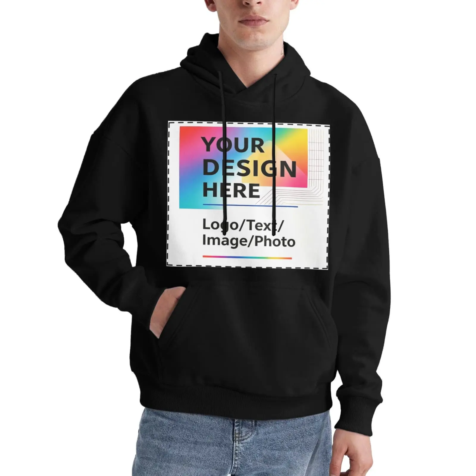 Custom Hoodies Design Your Own Personalized Pullover Sweatshirts with Pocket Customized Photo Hoodies for Men Women