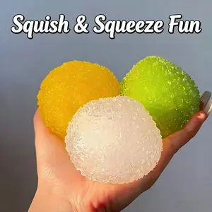 Crystal Mochi Squishy Stress Ball, Squishy Stress Ball, Soft Slow Rebound Sensory Fidget Jelly Toy for Kids Adults Stress Relief Gift, Increase Entertainment