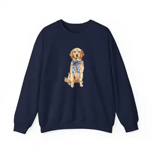 Preppy Chinoiserie Golden Retriever Crewneck Sweatshirt, Preppy Grand Millennial Golden Retriever Gift, Golden Retriever Lover Sweatshirt