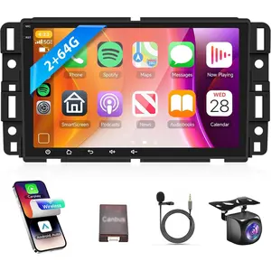 RIMOODY Android Car Stereo for Chevrolet Silverado, GMC Sierra, Yukon 2007-2013, Wireless CarPlay Android Auto Player, GPS Navigation, WiFi, Touchscreen, Bluetooth Connectivity, EQ, Backup Camera