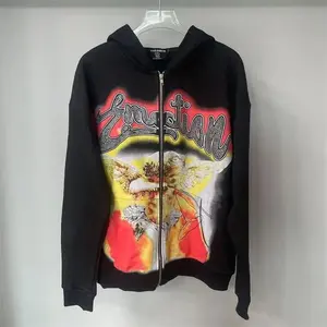 Mixed Emotion Zipper Hoodie Thin 100% Cotton Diamond Pattern Casual Streetwear Sweatshirt Mixed Emotion Jacket Pants