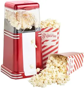 Retro Hot Air Popcorn Popper Maker,popcorn machine, Retro Fast Popcorn Machine, Healthy Oil-Free Popcorn Maker, Ideal for Home Movie Nights and Holiday Gifts