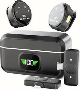 Lavalie Wieless Micophone fo /Camea/PC/Laptop,Lightning/USB-C/Plug,Ulta-Low Latency,360  ecoding,Intelligent Noise eduction, Suitable fo Video ecoding and Steaming