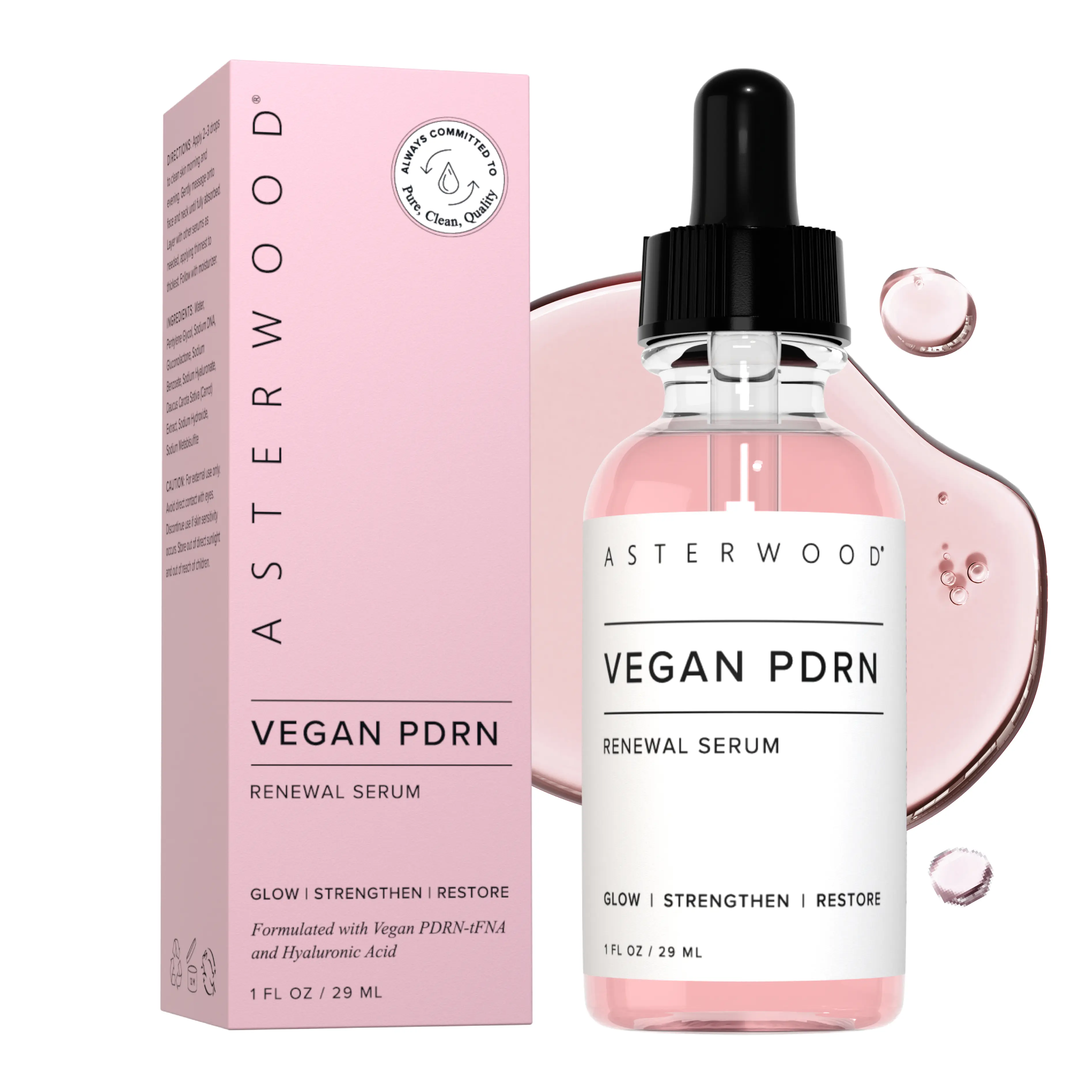 Vegan PDRN Renewal Serum - 2% Sodium DNA + Hyaluronic Acid + PHA - Fragrance-Free Skin Repair Serum for Face, Firmness, Radiance - 1 Fl Oz Vegan PDRN Renewal Serum - 2% Sodium DNA + Hyaluronic Acid + PHA - Fragrance-Free Skin Repair Serum for Face, Firmness, Radiance - 1 Fl Oz