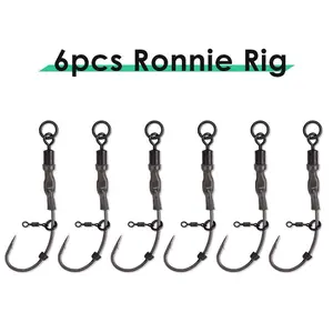 6-Piece European Carp Hooks Set, Roni Fishing Gear, Swivel Bait Link, Soft Worm Hook, Fishing Accessories, Fishing Tools, Fishing Kit