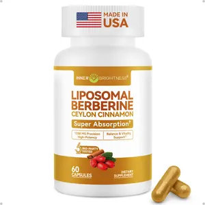 Liposomal Berberine with Ceylon Cinnamon 1200MG, INNER BRIGHTNESS High-Absorption Berberine Supplement, Natural Balance Support - Non-GMO, 60 Veg Capsules, Made in USA, 3rd-party Tested