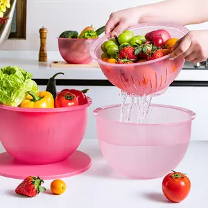 1pc dual-purpose noodle bowl and drain basket; one for fermentation, one for vegetables—a great new addition to the kitchen and a must-have for baking.