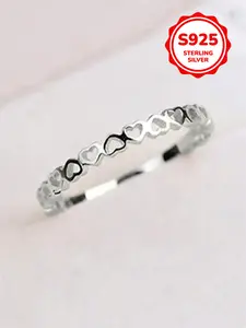 1 PC Romantic 925 Sterling Silver Rings Heart Design Ring Party Jewelry for Women Fine Jewelry