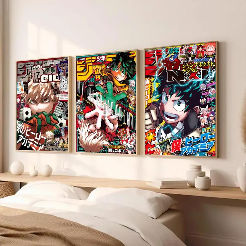 Anime My Hero A-Academia Painting Calligraphy Canvas Wall Art｜Gallery-Grade Waterproof Poster｜Fade-Resistant & Scratch-Proof｜Perfect Gift & Home Decor｜Living Room, Bedroom, Home Decoration｜Multiple Size