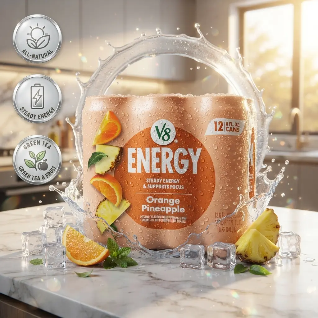 Energy Orange Pineapple Energy Drink, 8 fl oz Can (12 Pack)