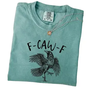 Comfort Colors Funny Crow Shirt, F-Caw-F T-Shirt, Black Crow Tee, Raven Lover Gift, Funny Raven T-shirt, Gothic Crow Tee, Comfort Colors T-Shirt, Gift for Men, Gift for Women, Crew Neck T-shirt, Trending T-shirt