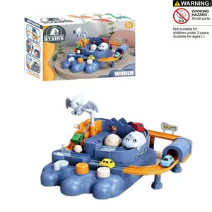 Car Adventure Toy, 1 Box Car Adventure Toy with 4 Random Color Cars, Engineering Car Parking Lot Track Car Toy, Birthday Gift for Boys