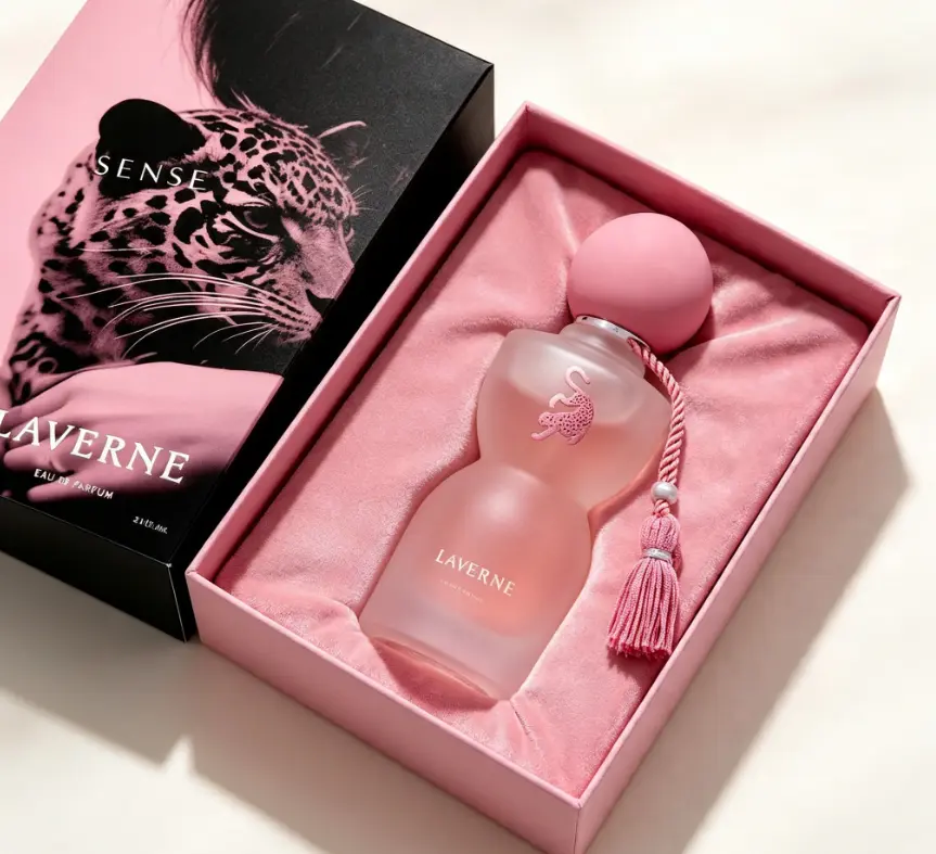 Luxury Soft Wild Panther Floral Perfume For Women Laverne Sense EDP Creamy Berry Vanilla Fragrance, Elegant Pink Black Panther Portrait Gift Box Perfect Gift For Girlfriend Wife Valentine’s Birthday Anniversary