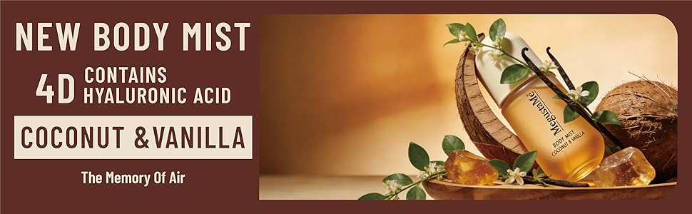 Coconut Vanilla Body Spray | Paraben-Free & Phthalate-Free | Long-Lasting Fresh Fragrance | coconut body spray | vanilla coconut perfumes for women, 3.38 fl oz (100ml)