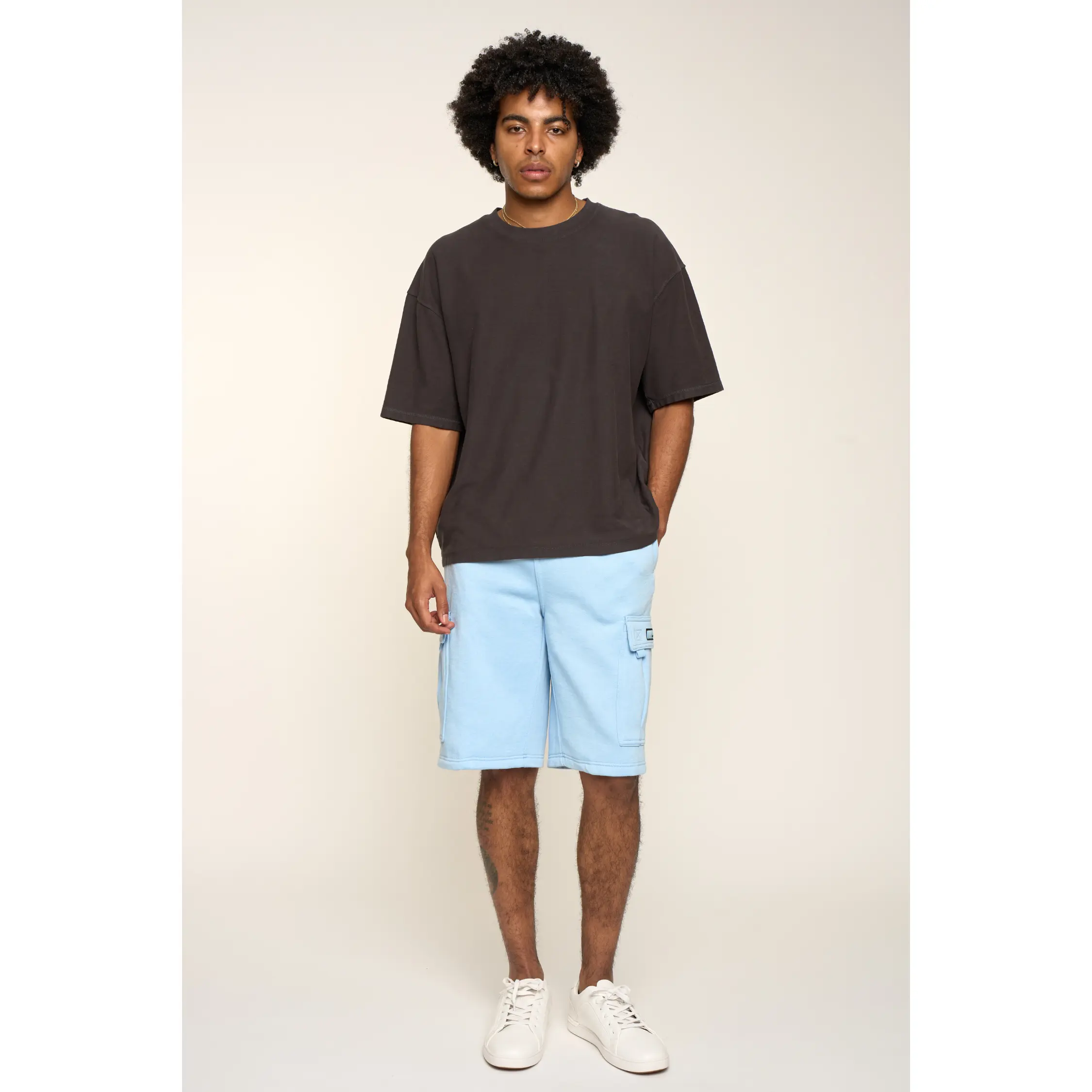 Men's Solid Fleece Heavyweight Cargo Shorts