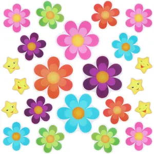 26 Pieces Non Slip Bathtub Stickers Non Slip Shower Sticker Adhesive Daisy Star Decals with Bright Colors, Bath Tread and Anti Slip Appliques for Bathtub and Other Slippery Surfaces(Colorful)