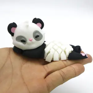 3D Printed Stress Relief Panda Craft Ornament Gift, Trendy Play Creative Figure Animal Joint Toy, Unique Decorative Collectible Item