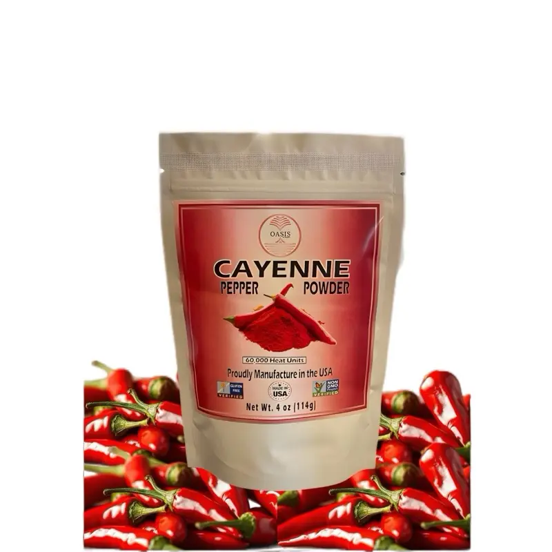 Oasis Cayenne Pepper Powder 4 oz USA Made Hot Spice Blend for Cooking and Seasoning Excellent Flavor for Dips and More
