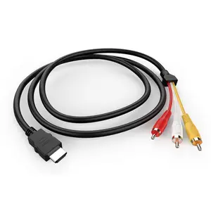 Hdmi to rca cable 1080p 5ft15m hdmi male to 3rca video audio av cable connector adapter transmitter for tv hdtv dvd