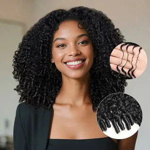 [Lowest]Crochet Human Hair Extensions for Miracle Knots Boho Braids Burmese Curly Knotless Pre-Separated 50g /Bundle