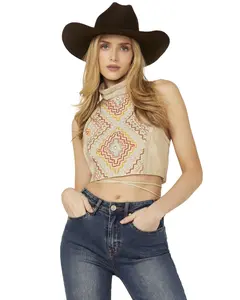 Double D Ranch Women's Gift Of The Anasazi Cropped Halter Top - T3929