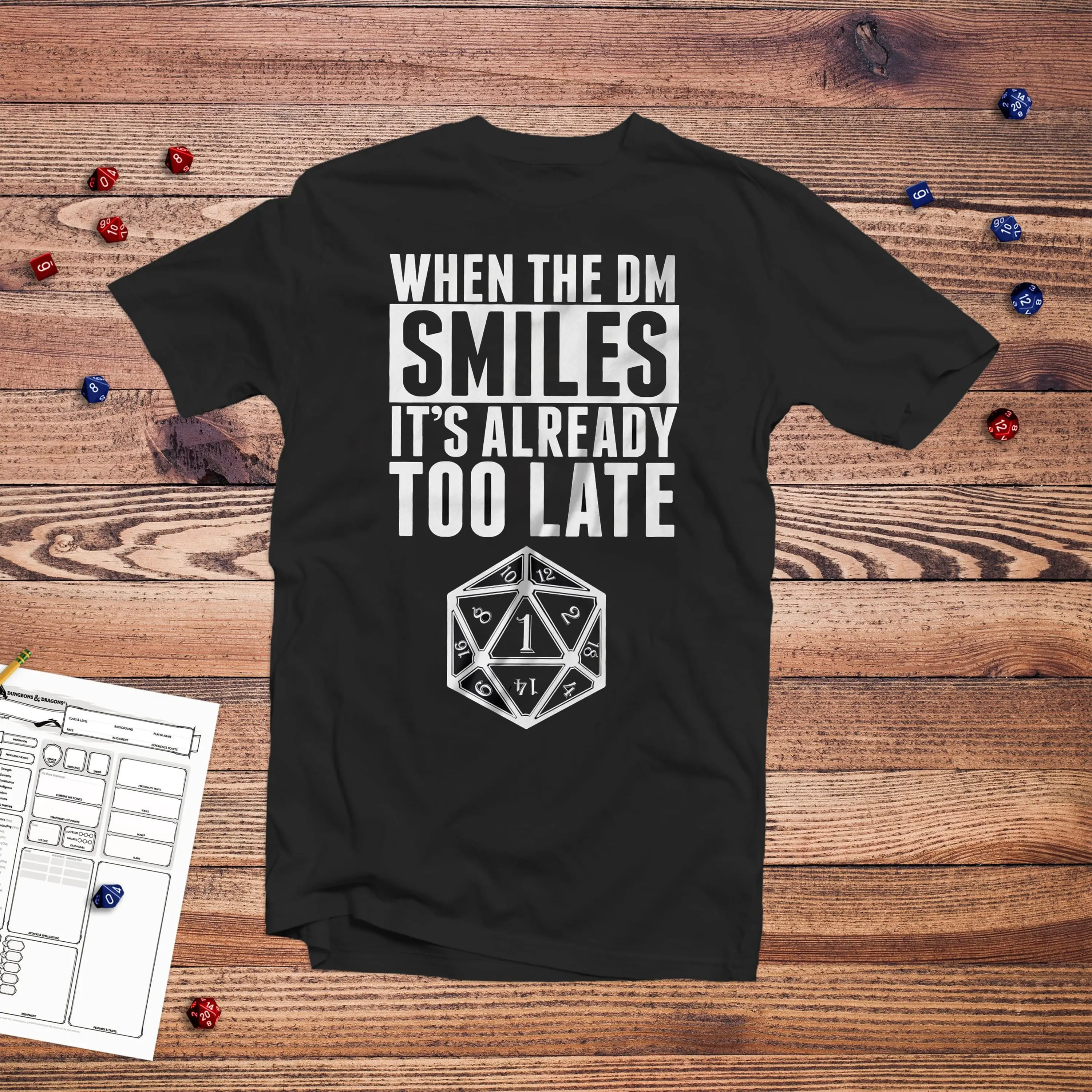 Dungeon Master T-Shirt, Geek Gift, When The DM Smiles It's Already Too Late, Tabletop Board Game Shirt,  Dunge0ns and Drag0ns Sweatshirt, RPG Games