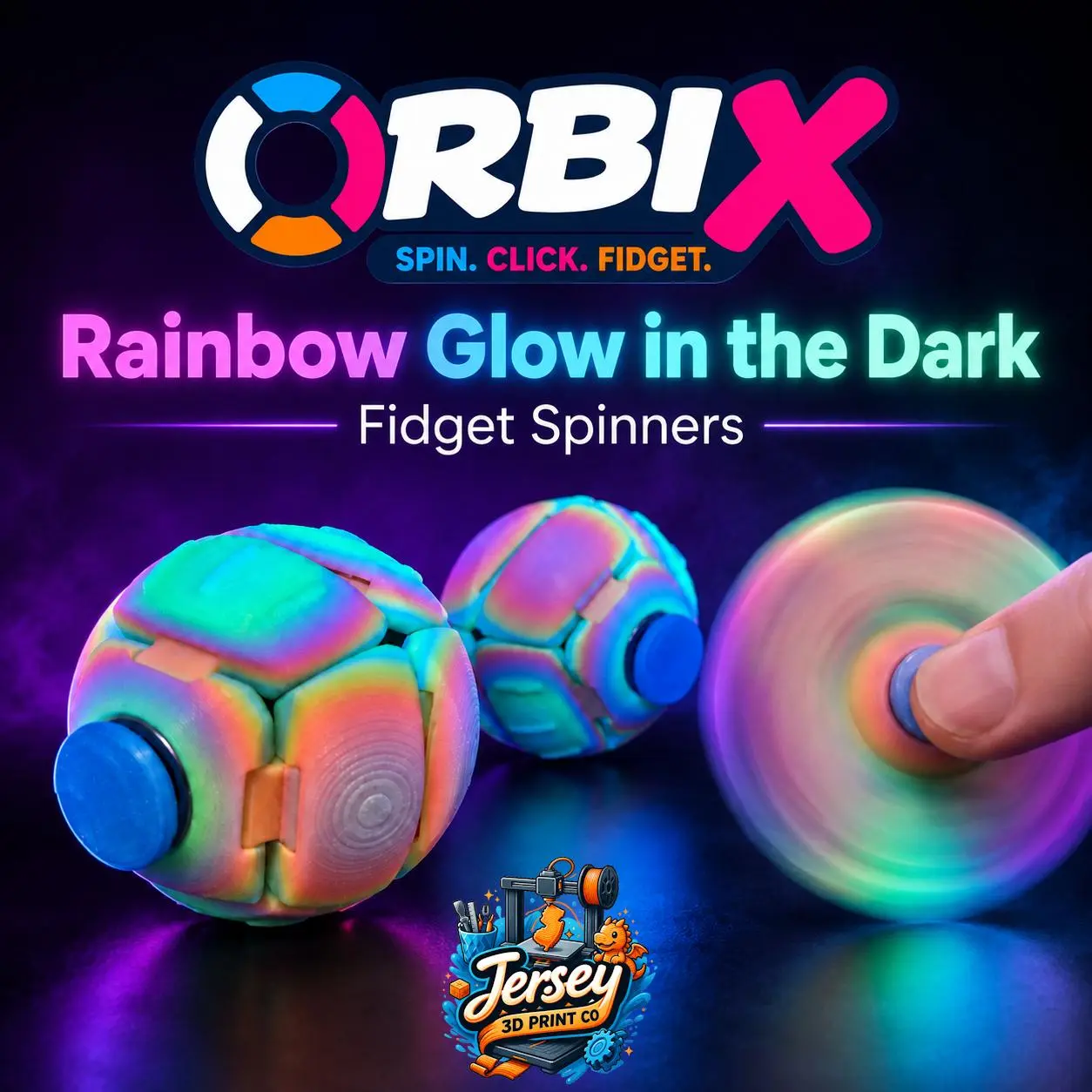 OrbiX Glow in the Dark Spinning Stress Ball