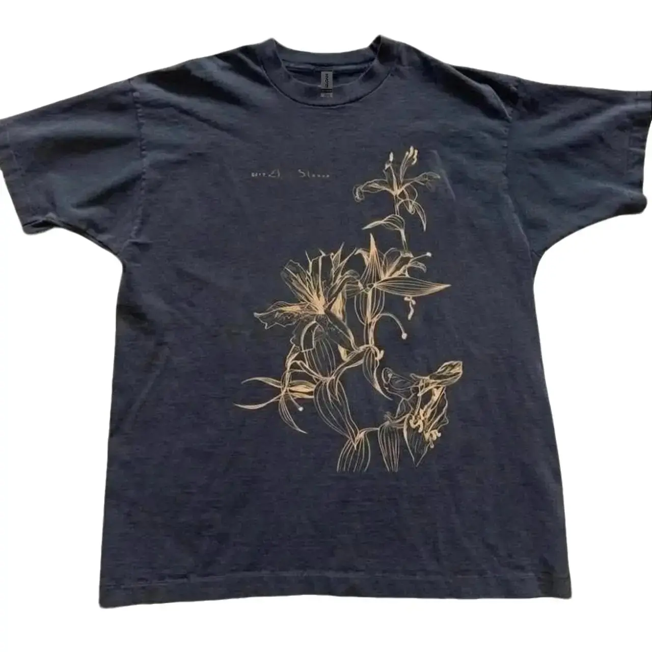 Gildan Men's and Women's T-shirt, Black and gold floral graphic tee, Unisex T-shirt, Gift T-shirt, Y2k Unisex Graphic Tees Gothic Grunge Emo Scene Amity Affliction Style Clothes Menswear Womenswear Streetwear, For Men and Women