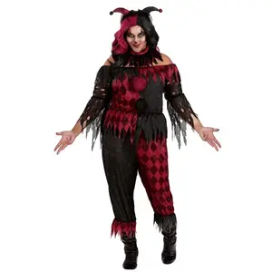 Women's Plus Size Jinxed Jester Clown Costume