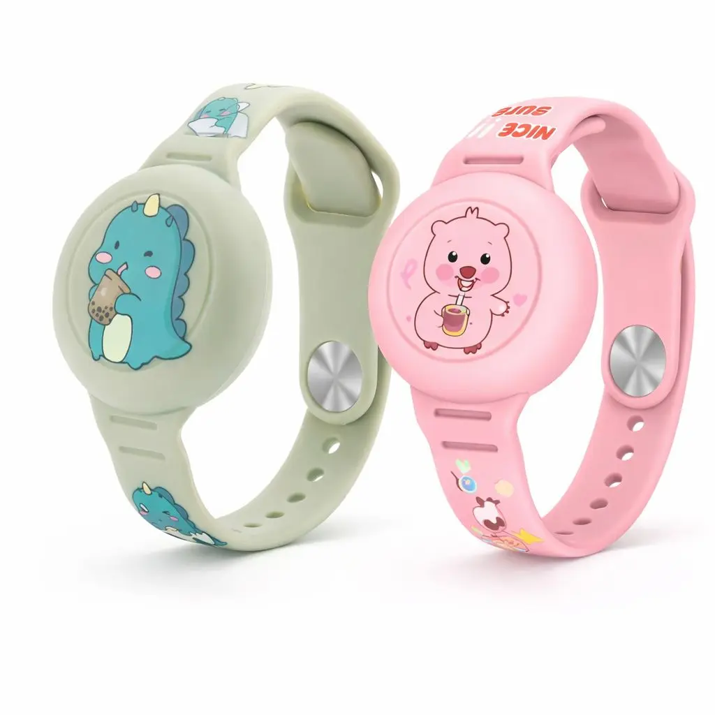 Kids AirTag Wristband Silicone GPS Tracking Bracelet for Children Secure Anti-Lost Locator Watch Band Adjustable Fit Waterproof Sweat-Resistant