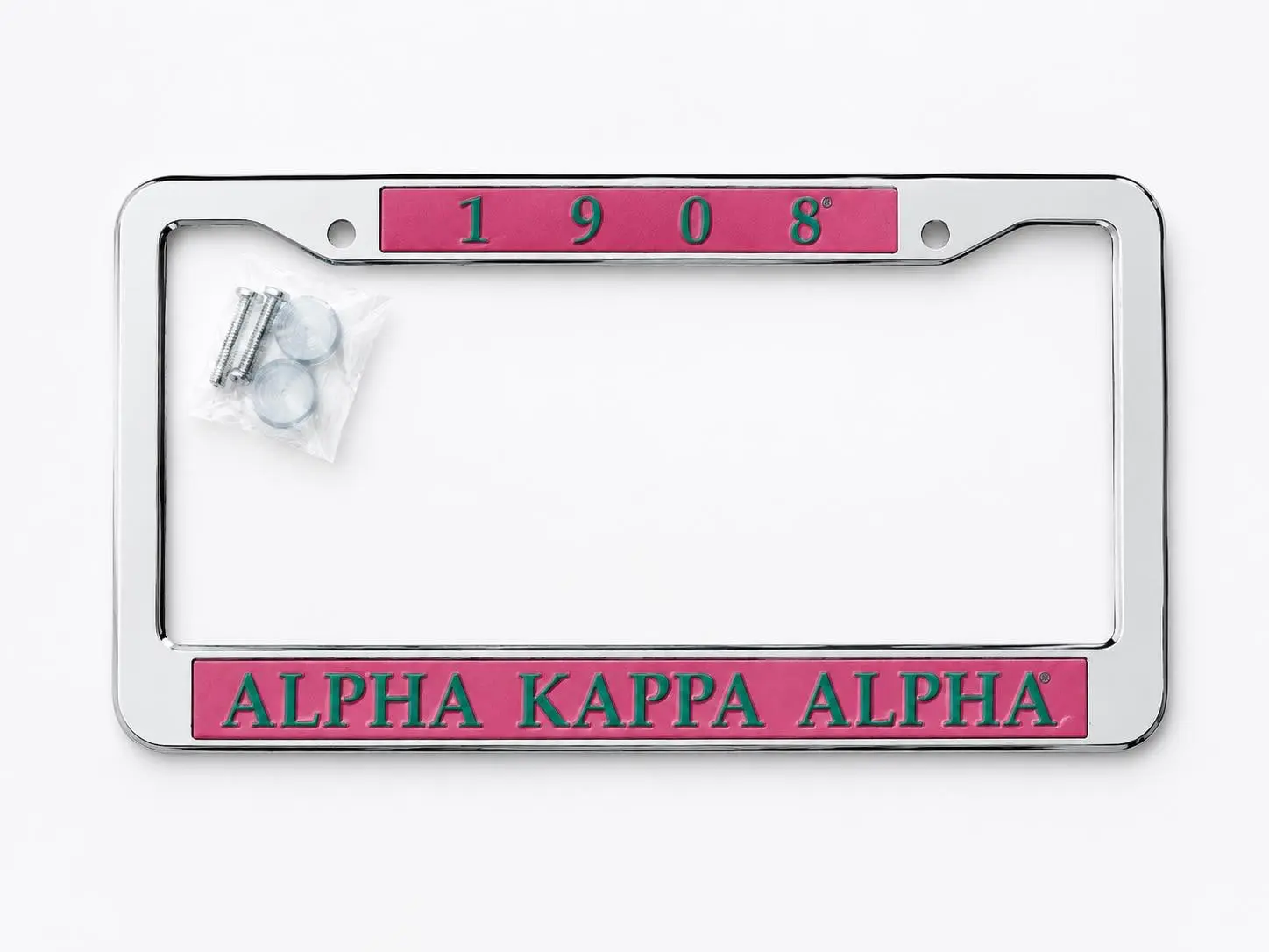 AKA License Plate 1908 Pink and Green