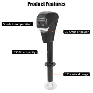 Electric Trailer Jack 3500lbs, Heavy Duty RV Electric Power Tongue Jack for A-Frame Trailer with Front LED, 18" Lift, DC 12V Travel Tow Truck Jack for Lifting RV, Horse, Utility Tow Truck, Yacht