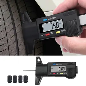 Digital Tire Tread Depth Gauge,3 Modes-Fractional Inch, Decimal Inch and Millimeter Digital Tire Tread Depth Gauge in 1Inch/25.4mm-Coded Bar, Easy Read Tire Depth Gauge for Cars, Trucks, Motorcycles