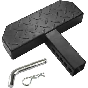 Universal Hitch Step 2 Inch Receiver, Anti Slip Tow Bumper Step Guard, Black Tow HitchSteps for Pickup   SUV with Pin, Weight Capacity 600 LBS