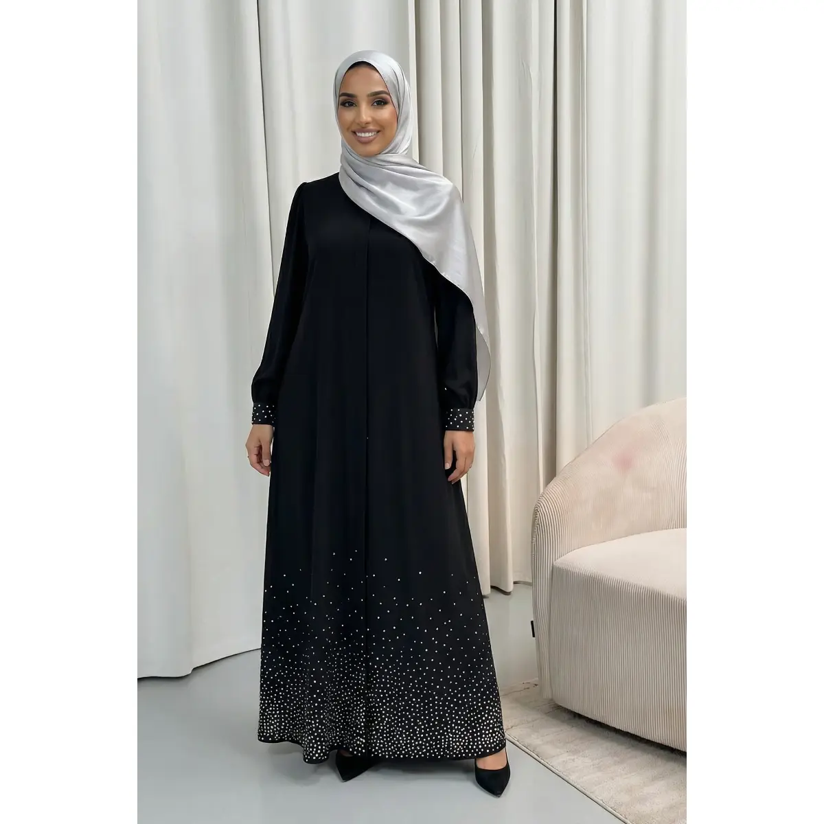 glitter abaya dress blue ombre glitter abaya – luuladesign main image 0