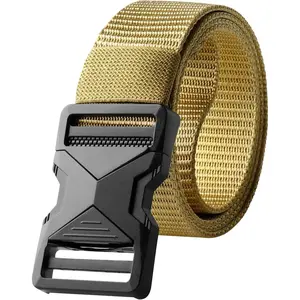 Quick Release Belt for Men,Mens Belt Nylon Web with Automatic Buckle,Ratchet Belt Men,No Holes Tactical Belt