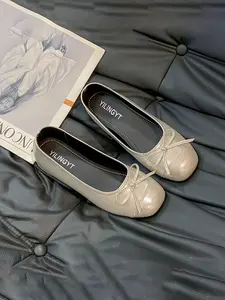 New Women's Summer Square Toe Soft Sole Slip-On Casual Shoes with Bowknot Design, Versatile Flat Footwear for Daily Wear, Flats Shoes