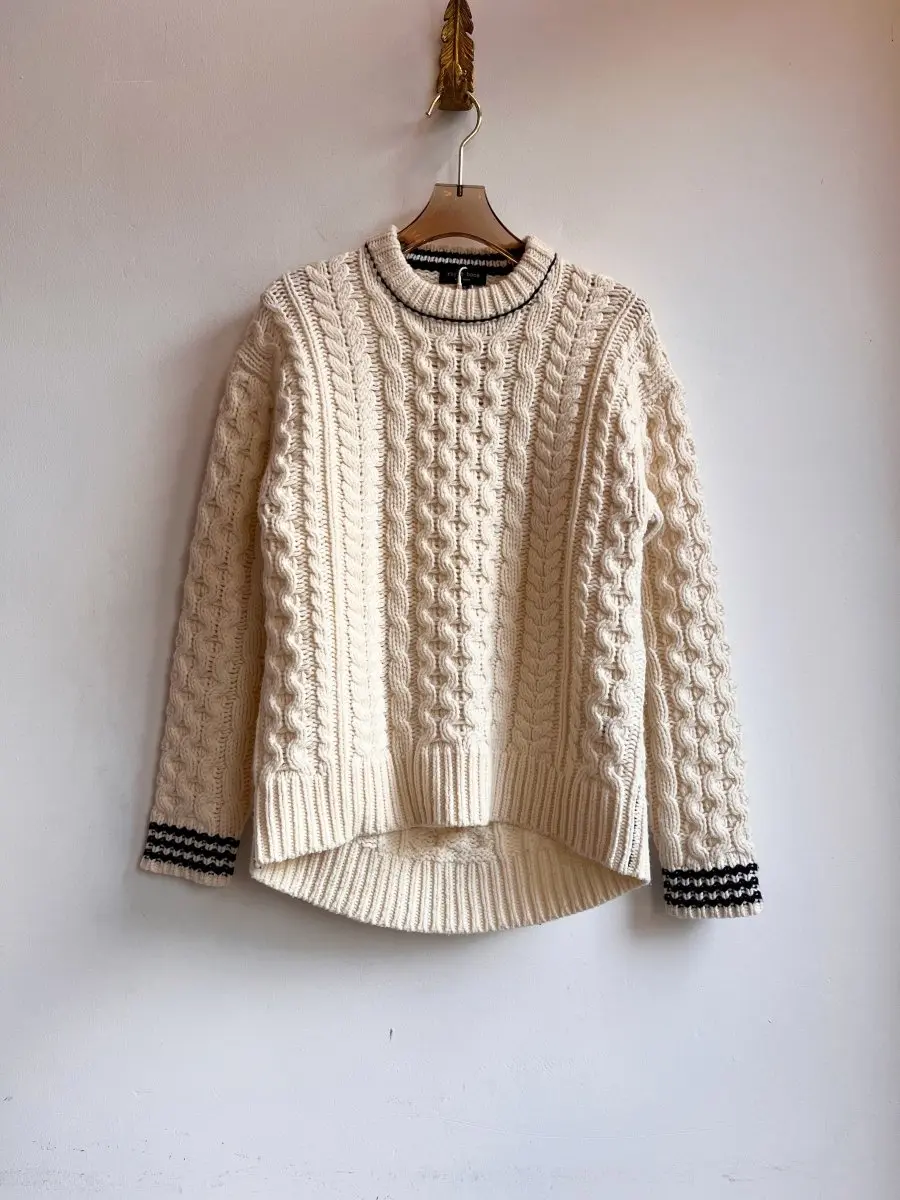 Rag & Bone | White Lambswool Cable Sweater (Vintage)