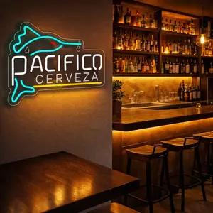 Mexican Beer LED Neon Sign with LED Beads, USB-Powered Retro Vibe Indoor Wall Decor, Ideal for Man Cave Bar & Men's Room, Room Decor Gift for Indoor Use, Men's Room Decor